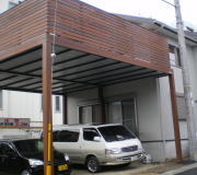 ウッドデッキ仕様のカーポート「ウッドガレージ」 施工後写真・滋賀県大津市