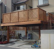 ウッドデッキ仕様のカーポート「ウッドガレージ」 施工後写真・姫路市